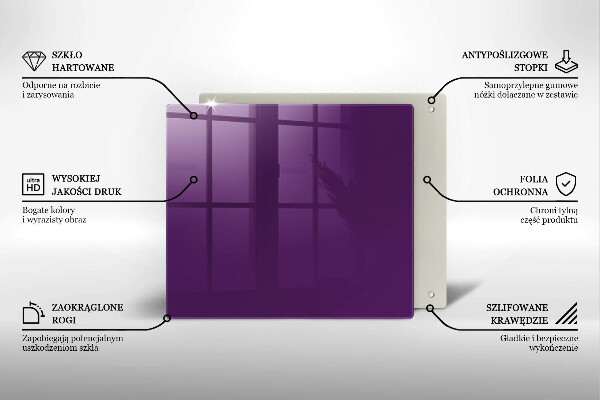 Glass worktop protector Violet colour