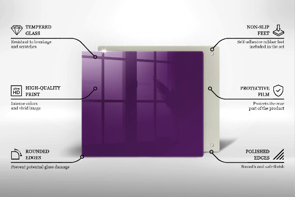 Glass worktop protector Violet colour