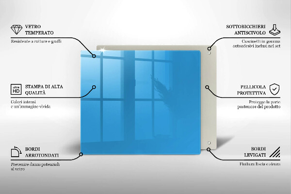 Glass worktop protector Blue color