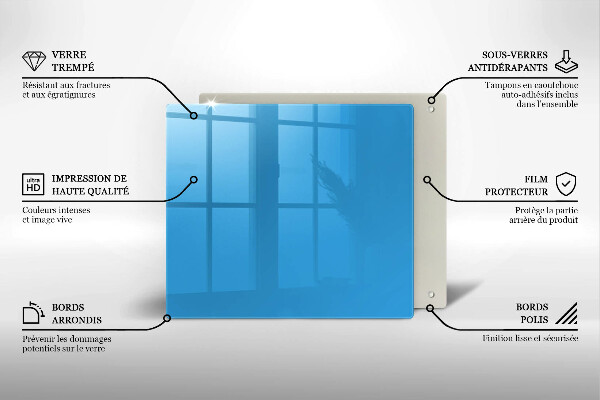 Glass worktop protector Blue color