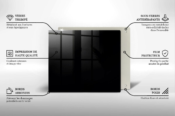 Glass worktop protector Black colour