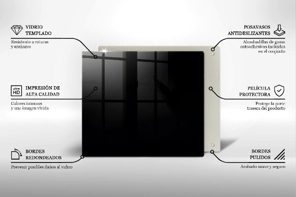 Glass worktop protector Black colour