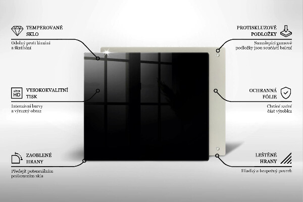 Glass worktop protector Black colour