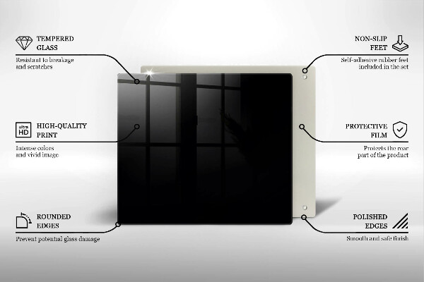 Glass worktop protector Black colour