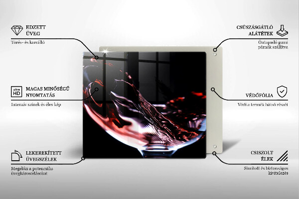 Chopping board A glass of red wine