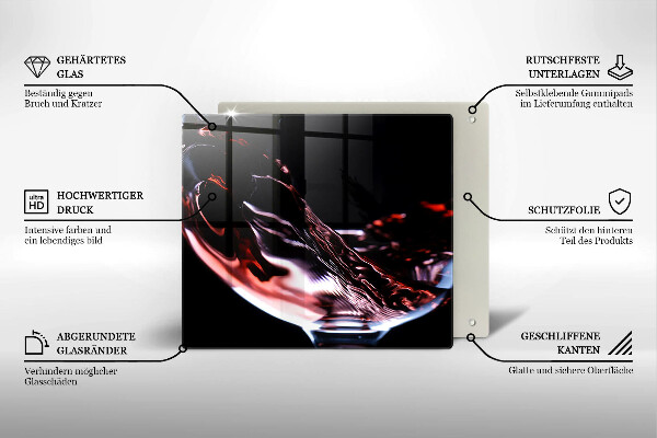 Chopping board A glass of red wine