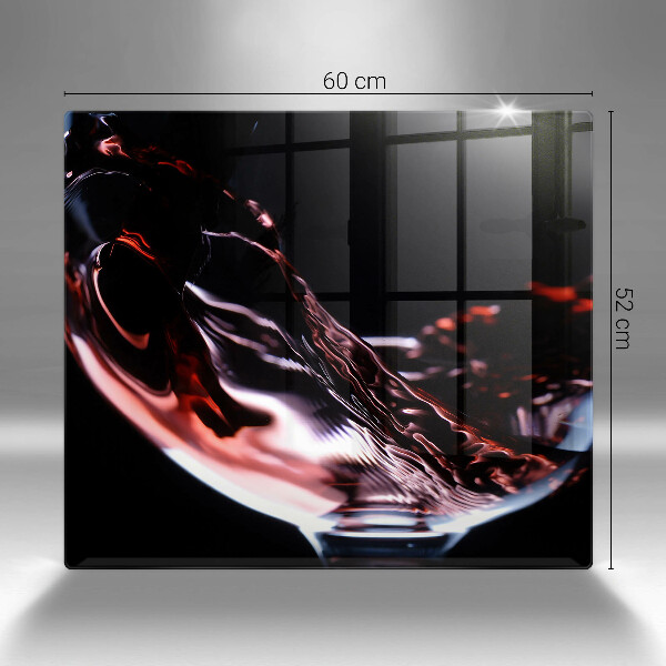 Chopping board A glass of red wine