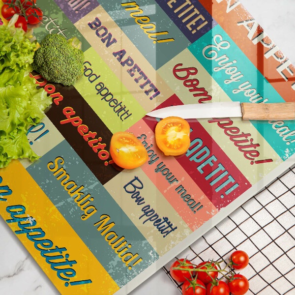 Chopping board Enjoy your meal transcriptions