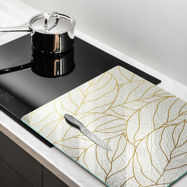 Chopping board Line-art leaves pattern