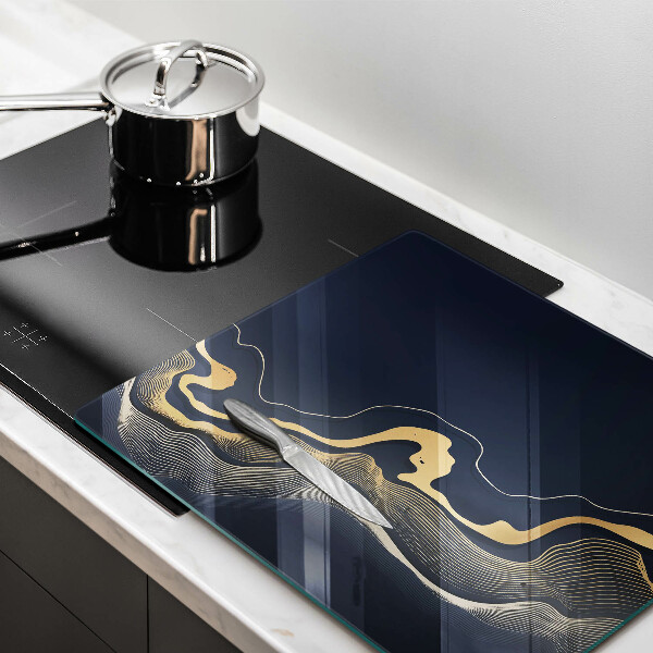 Chopping board Abstraction golden lines