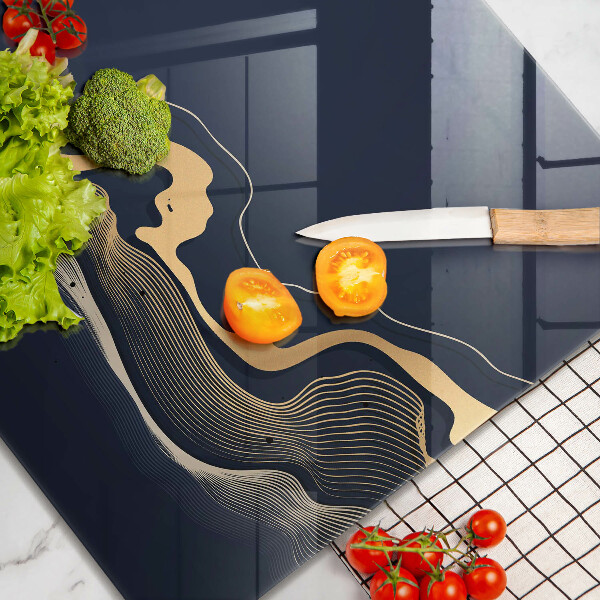 Chopping board Abstraction golden lines