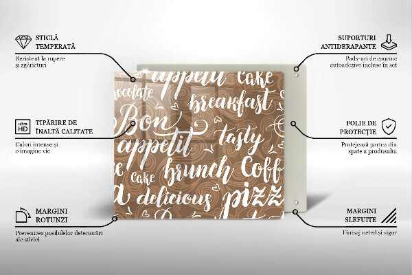 Chopping board Text Bon Appetit