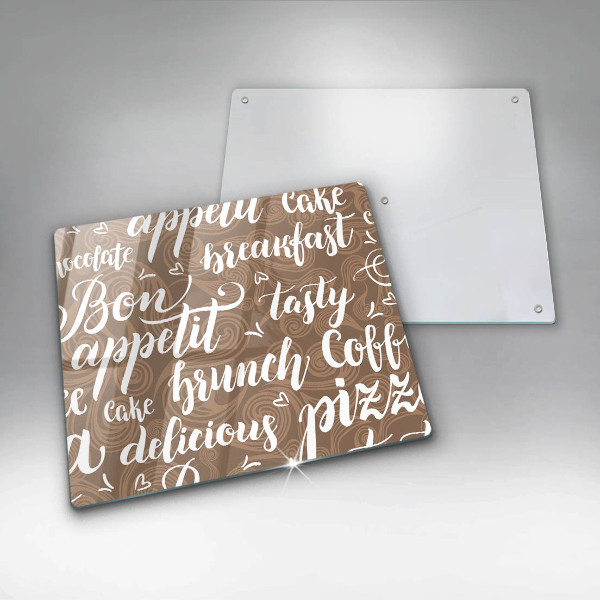 Chopping board Text Bon Appetit