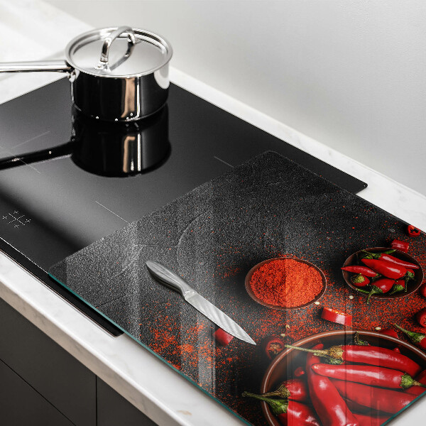 Chopping board Red chili peppers