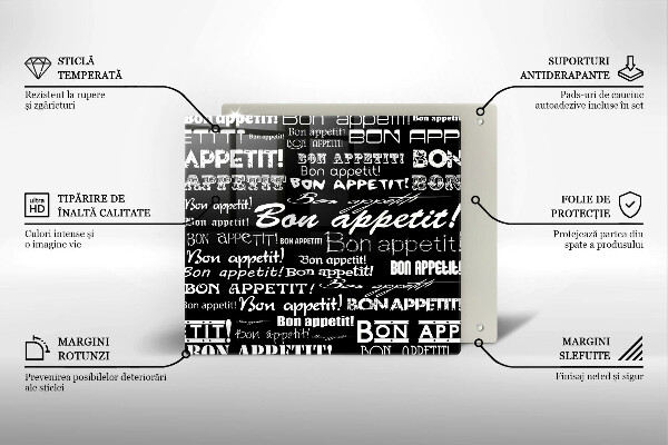 Chopping board Kitchen text Bon Appetit