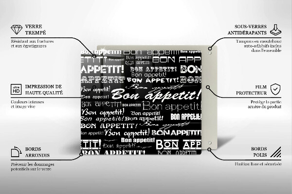 Chopping board Kitchen text Bon Appetit