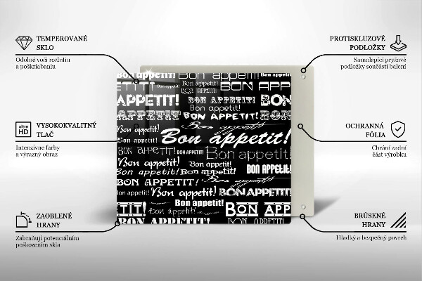Chopping board Kitchen text Bon Appetit