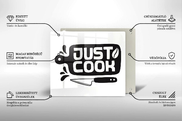Chopping board Kitchen inscription Just Cook