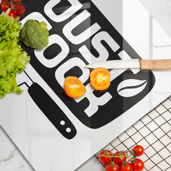 Chopping board Kitchen inscription Just Cook