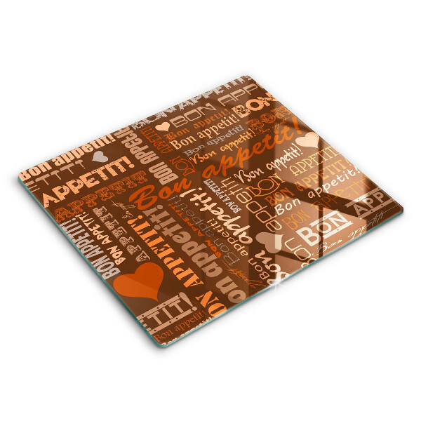 Chopping board Text Bon Appetit