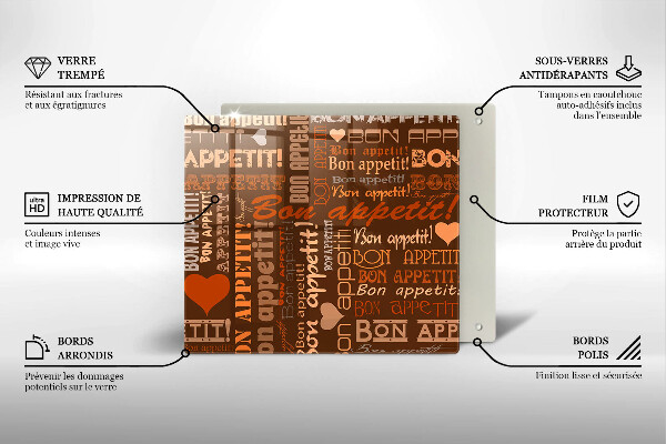 Chopping board Text Bon Appetit