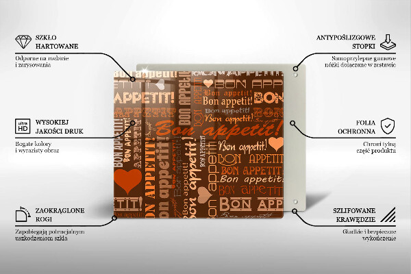 Chopping board Text Bon Appetit