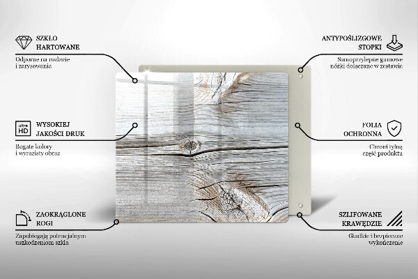 Glass worktop protector Bright wood structure