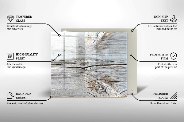 Glass worktop protector Bright wood structure