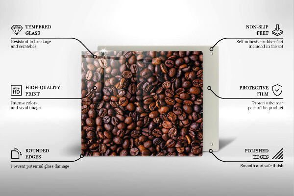 Glass worktop protector Coffee beans