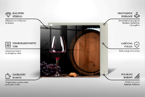 Glass worktop protector A barrel of wine glass