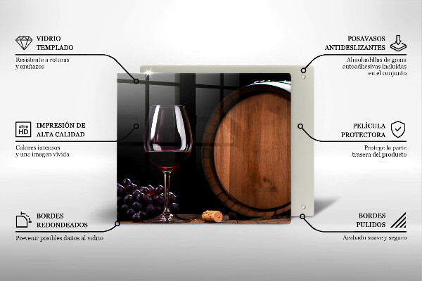 Glass worktop protector A barrel of wine glass