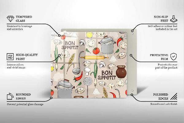 Glass worktop protector Kitchen illustration