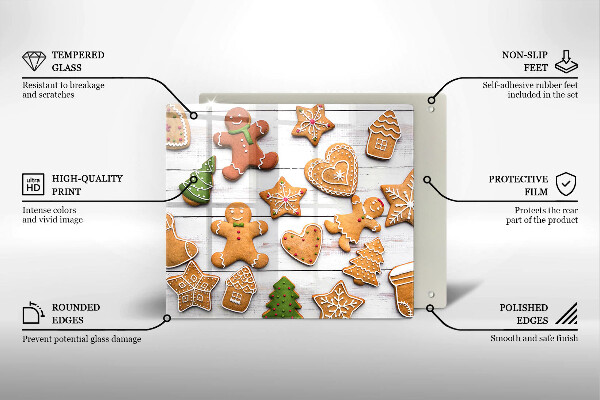 Glass worktop protector Christmas gingerbread
