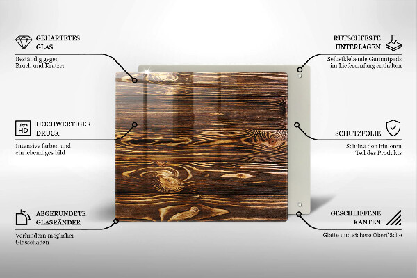 Glass worktop protector Wood texture