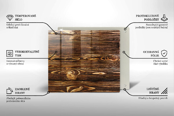 Glass worktop protector Wood texture
