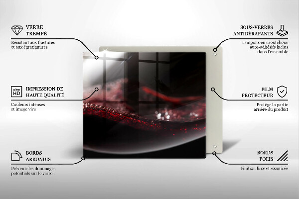 Glass worktop protector Red wine glass