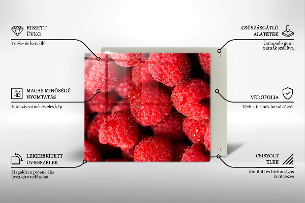 Glass worktop protector Raspberry fruit