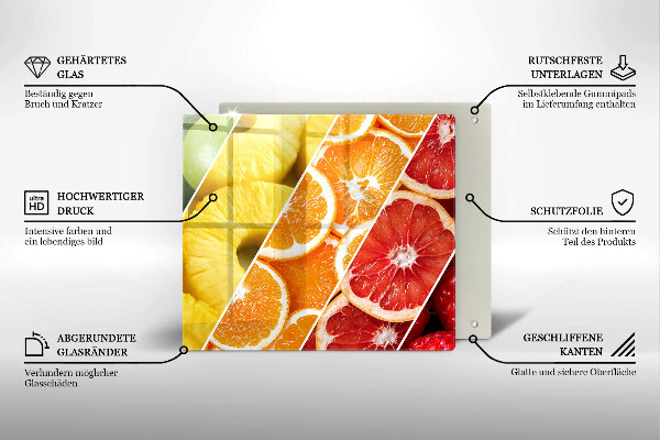 Large worktop saver Colorful fruits