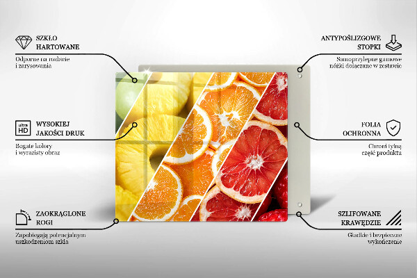 Large worktop saver Colorful fruits