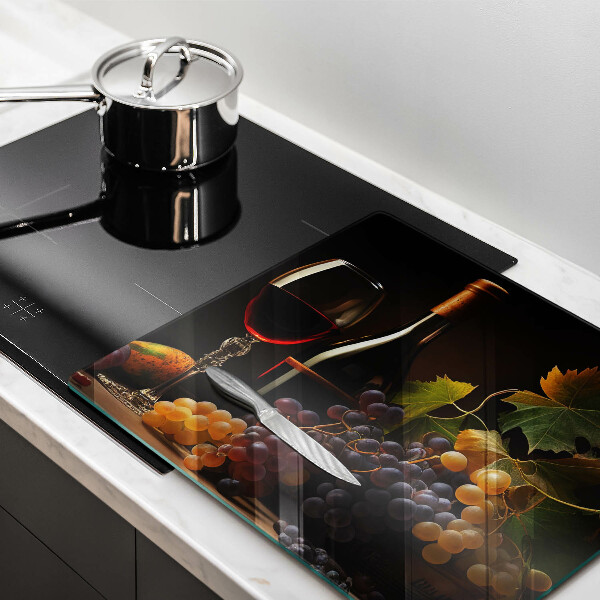 Large worktop saver A glass of wine and grapes