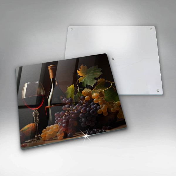 Large worktop saver A glass of wine and grapes