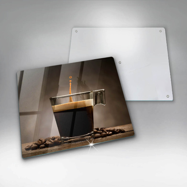 Chopping board Glass and coffee beans