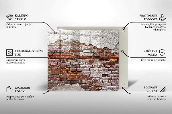 Chopping board Old wall of brick and concrete