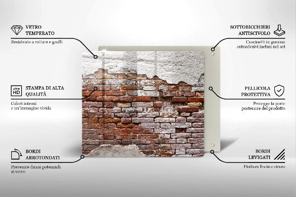 Chopping board Old wall of brick and concrete