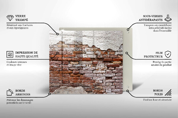 Chopping board Old wall of brick and concrete