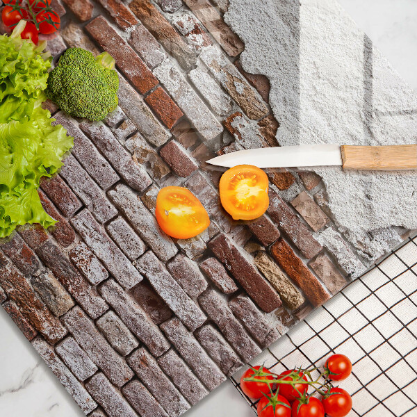 Chopping board Old wall of brick and concrete