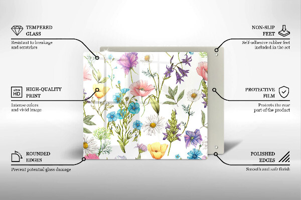 Chopping board Flowers illustration