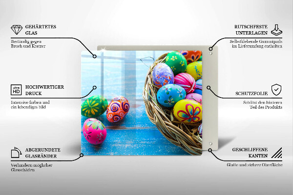 Chopping board Easter eggs