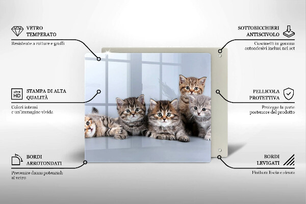 Chopping board Sweet small cats