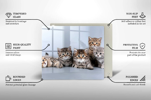 Chopping board Sweet small cats